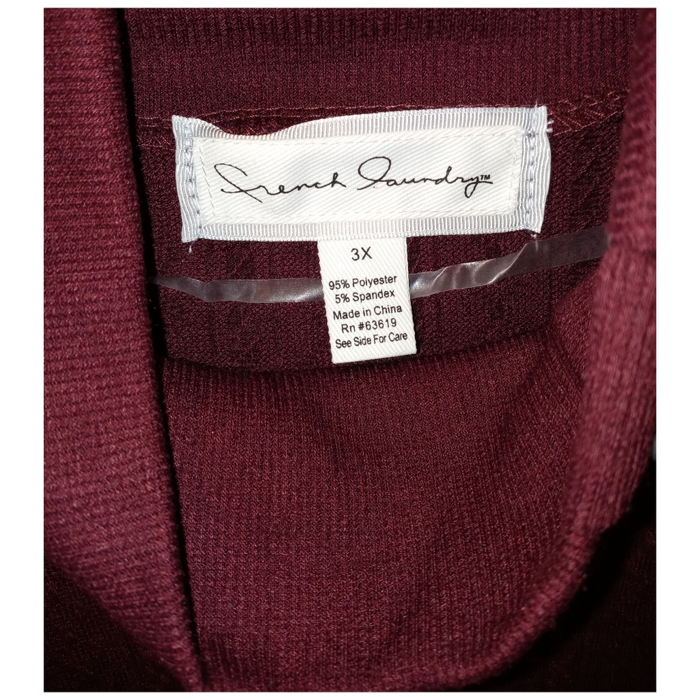 French Laundry‎ High Low Burgundy Cowl Neck Sweater - Picture 4 of 6